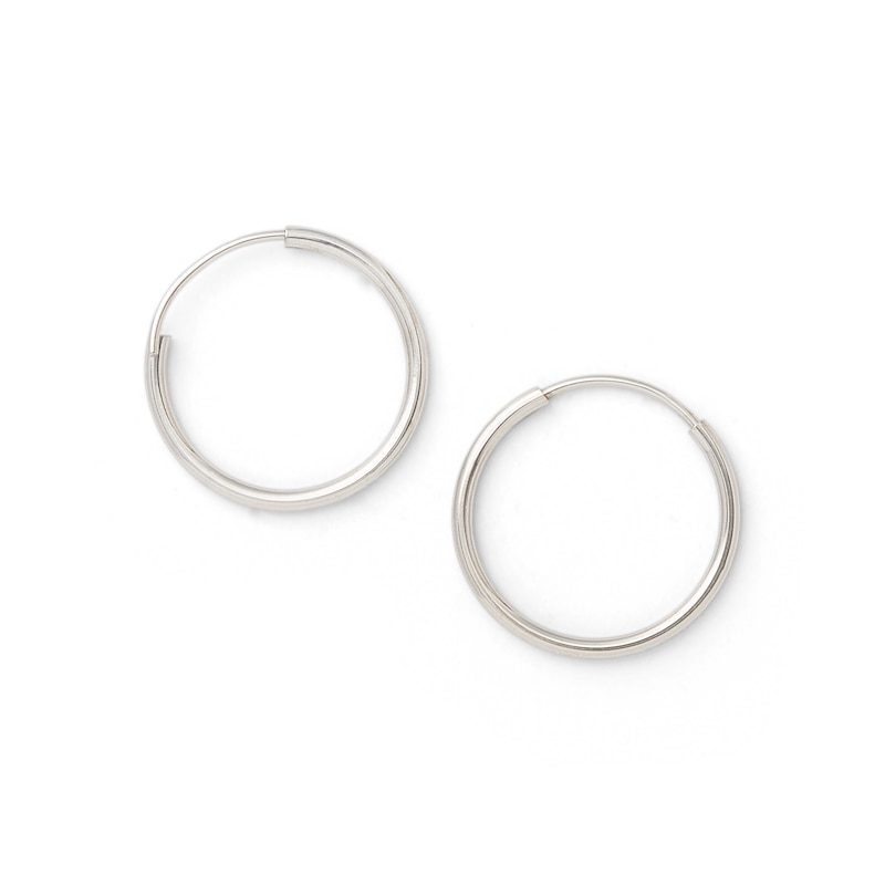13mm Continuous Hoop Earrings in 10K White Gold