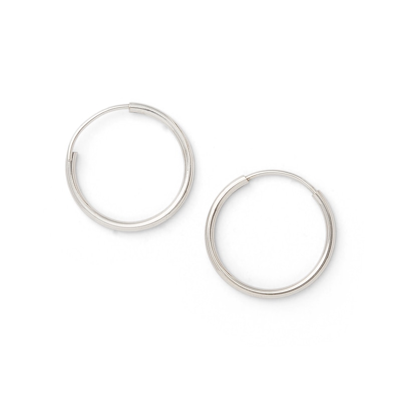 Main Image 2 of 10K White Gold Continuous Hoop Earrings