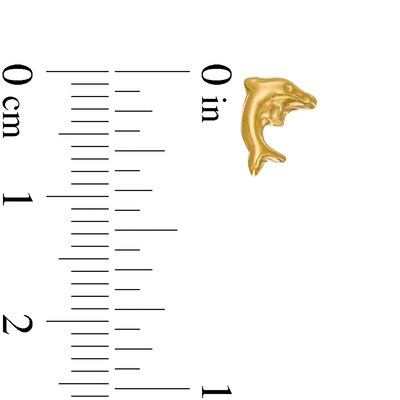 Child's Dolphin Stud Earrings in 10K Gold