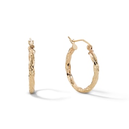 10K Hollow Gold Twisted Hoops