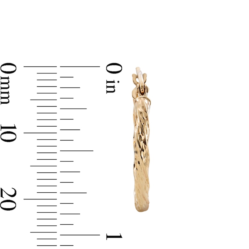 Main Image 4 of 10K Hollow Gold Twisted Hoops