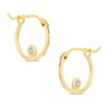Cubic Zirconia 10mm Small Hoop Earrings in 10K Gold