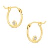 Cubic Zirconia 10mm Small Hoop Earrings in 10K Gold