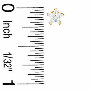 5mm Star-Shaped Cubic Zirconia Stud Earrings in 10K Gold