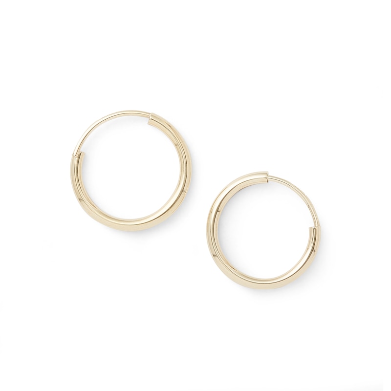 10K Gold 15.5mm Medium Continuous Hoop Earrings