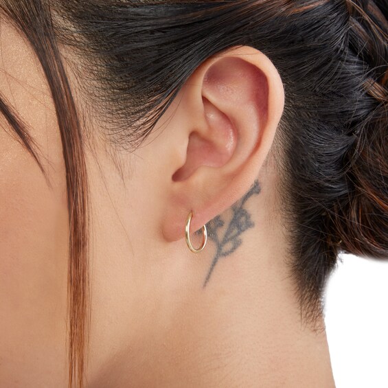 10K Gold 15.5mm Medium Continuous Hoop Earrings