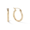 10K Gold 15mm Diamond-Cut Hoop Earrings