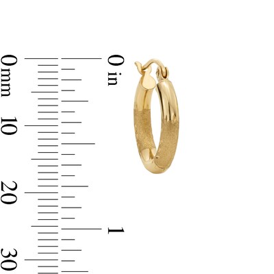 15mm Florentine Hoop Earrings in 10K Gold