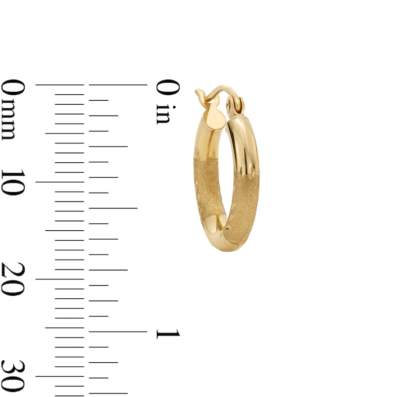 Main Image 2 of 15mm Florentine Hoop Earrings in 10K Gold