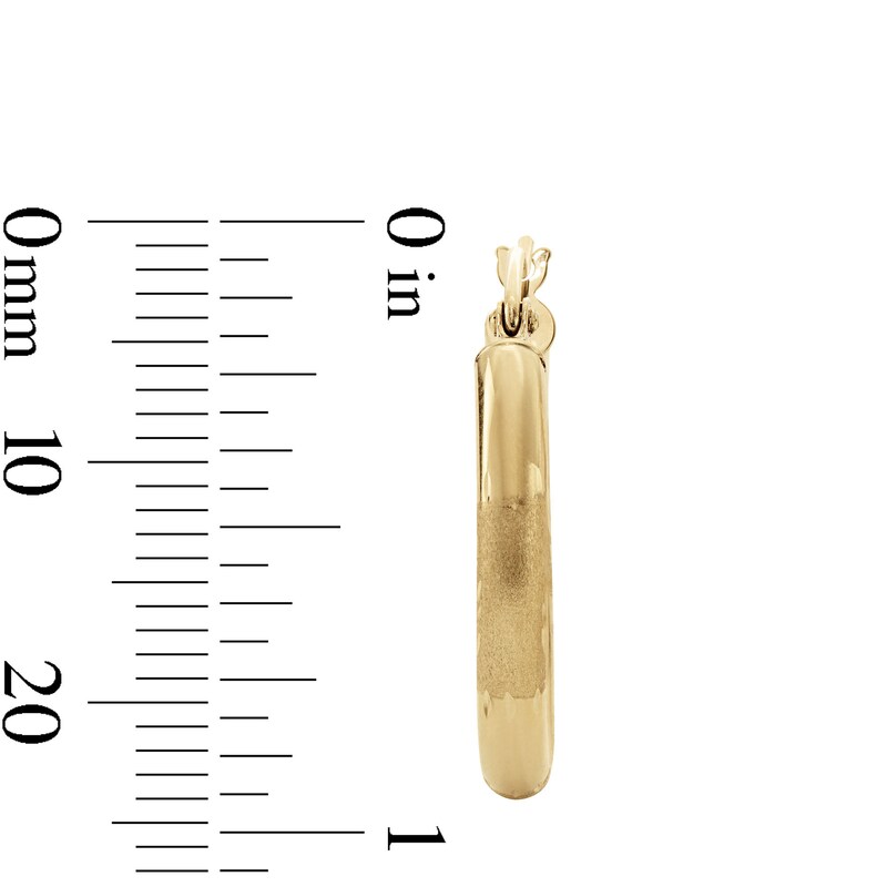 Main Image 3 of 10K Gold 22mm Florentine Hoop Earrings