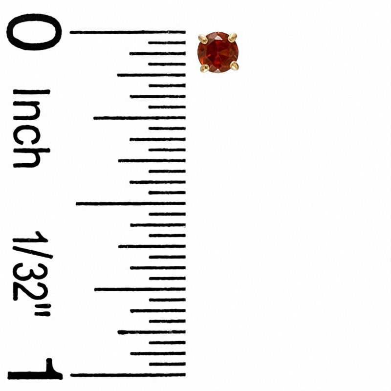 Main Image 2 of 3mm Garnet Stud Earrings in 10K Gold