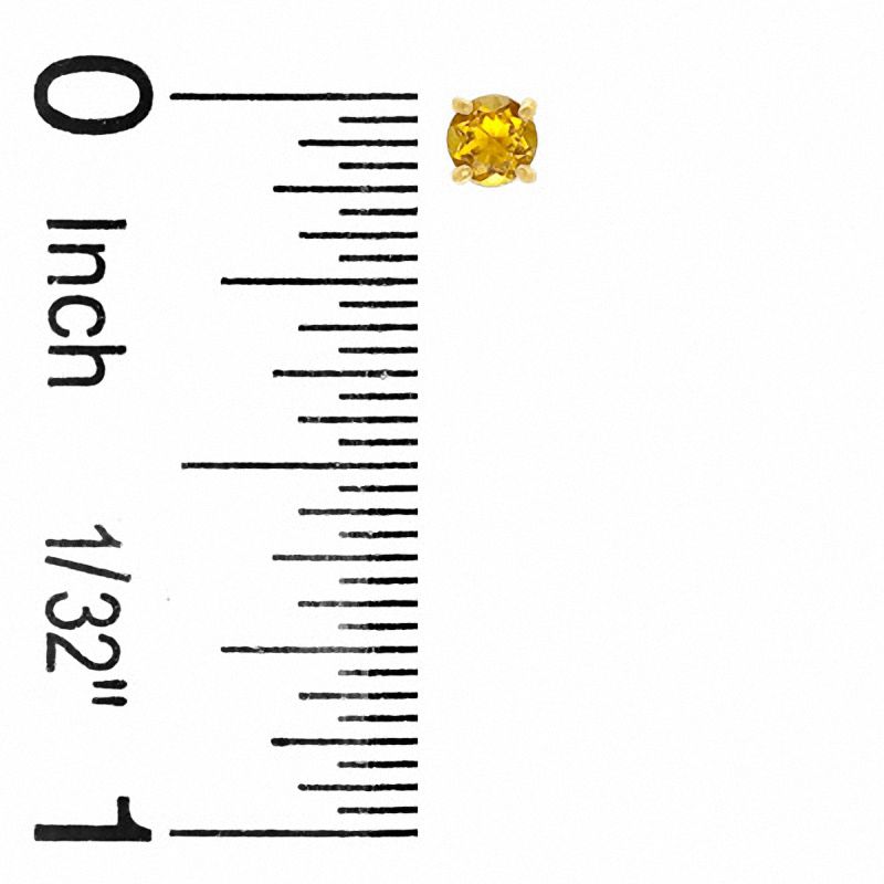 3mm Citrine Stud Earrings in 10K Gold