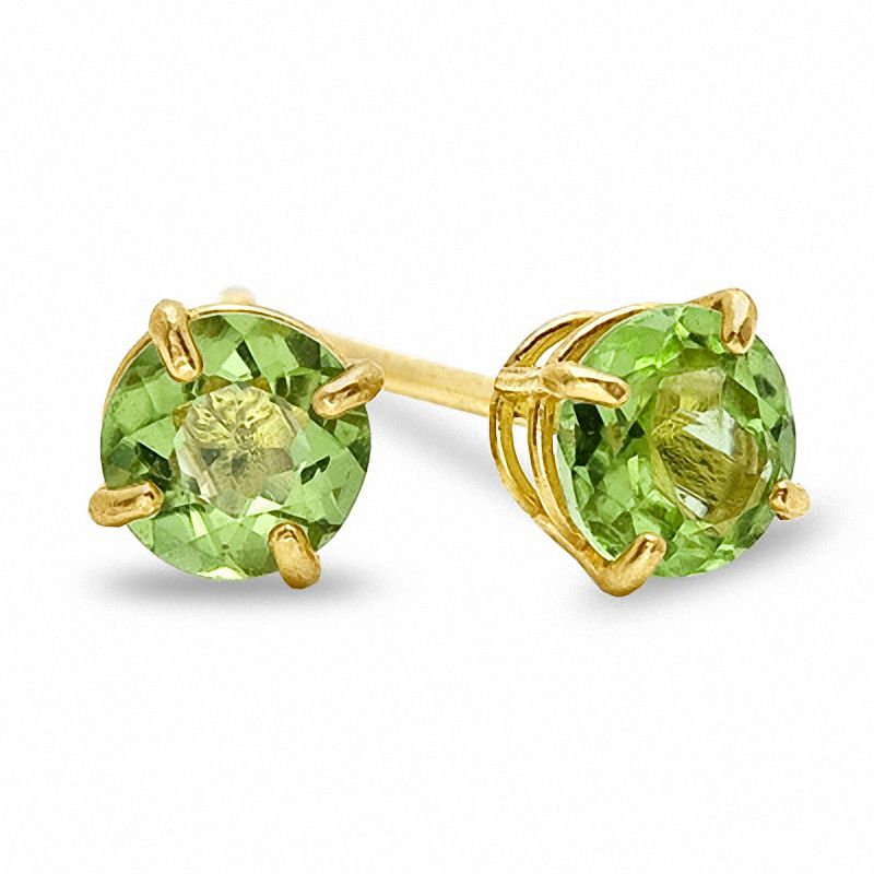 3mm Peridot Stud Earrings in 10K Gold