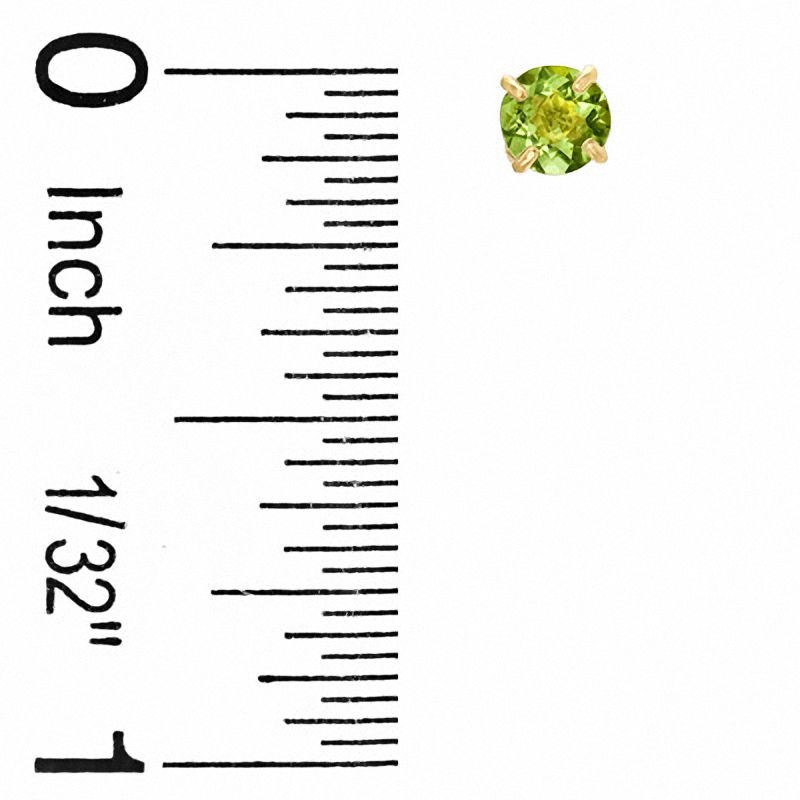 3mm Peridot Stud Earrings in 10K Gold