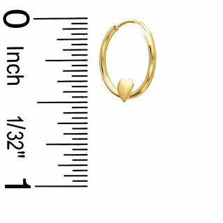 Child's 10K Gold Hoop with Heart Earrings
