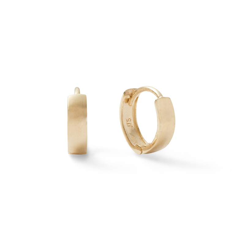 10K Solid Gold Huggie Hoops