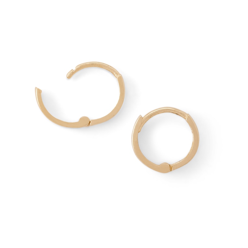 9mm Polished Huggie Hoop Earrings in 10K Gold | Banter