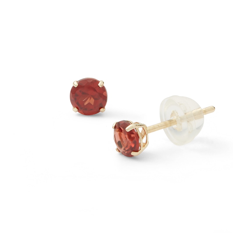 10K Solid Gold 4mm Garnet Solitaire Studs