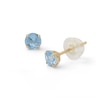 Thumbnail Image 1 of 4mm Aquamarine Basket Stud Earrings in 10K Gold