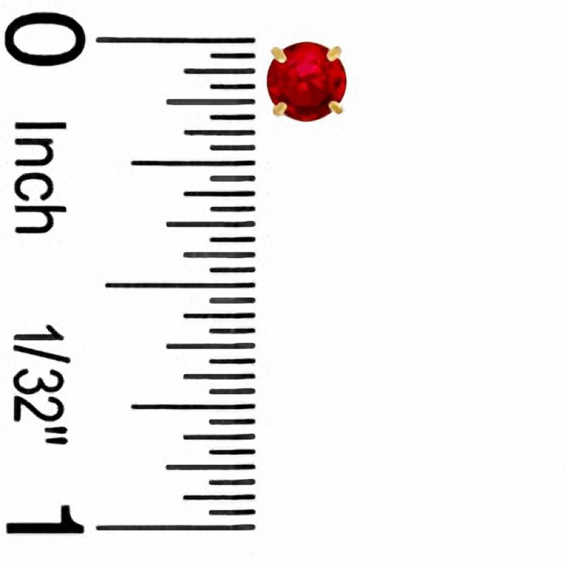 Main Image 2 of 4mm Lab-Created Ruby Stud Earrings in 10K Gold