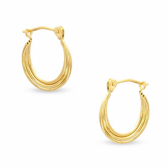 13mm Small Twisted Hoop Earrings in 10K Gold