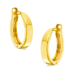 10K Gold 12mm Polished Huggie Hoop Earrings