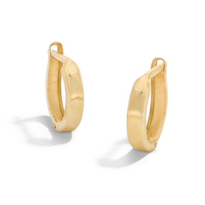 12mm Polished Snap Hoop Earrings in 10K Gold
