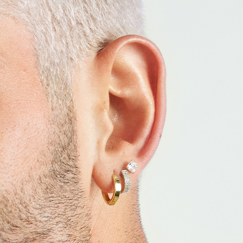 Main Image 3 of 12mm Polished Snap Hoop Earrings in 10K Gold