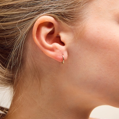 10K Gold Hoop Earrings with Butterfly