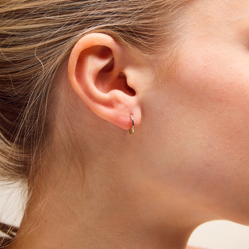 10K Gold Hoop Earrings with Butterfly