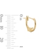 Thumbnail Image 2 of 10K Gold Hoop Earrings with Butterfly