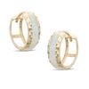 Thumbnail Image 1 of Synthetic Opal Huggie Earrings in 10K Gold