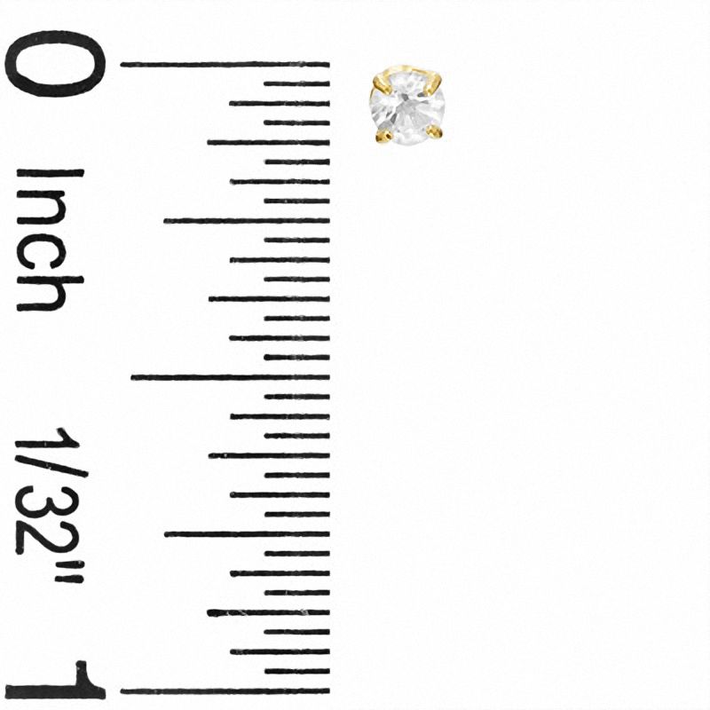 3mm White Topaz Stud Earrings in 10K Gold