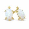 Thumbnail Image 1 of Synthetic Opal Turtle Stud Earrings in 10K Gold