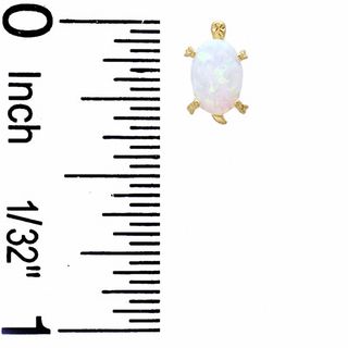 Synthetic Opal Turtle Stud Earrings in 10K Gold