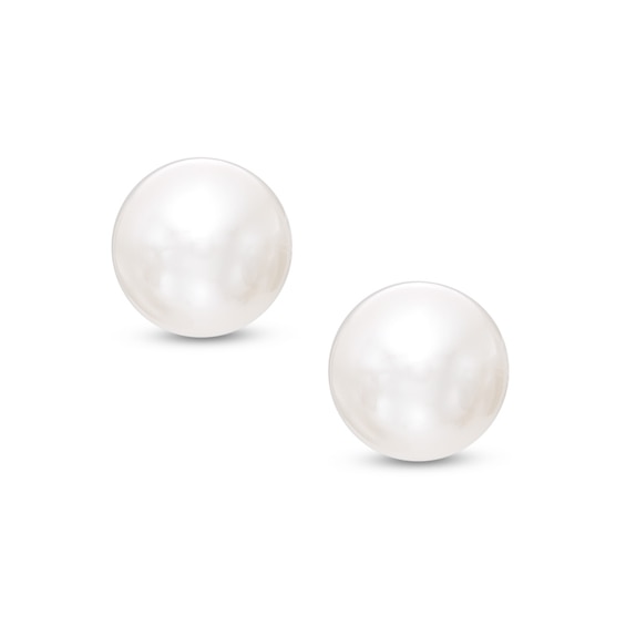 7mm Freshwater Cultured Pearl Stud Earrings in 10K Gold