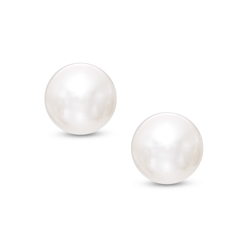 7mm Cultured Freshwater Pearl Stud Earrings in 10K Gold