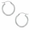 20mm Polished Tube Hoop Earrings in 10K White Gold
