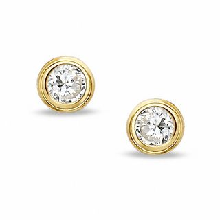 Child's 3mm Cubic Zirconia Stud Earrings in 14K Gold