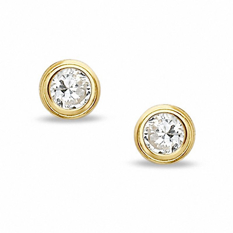 Child's 3mm Cubic Zirconia Stud Earrings in 14K Gold