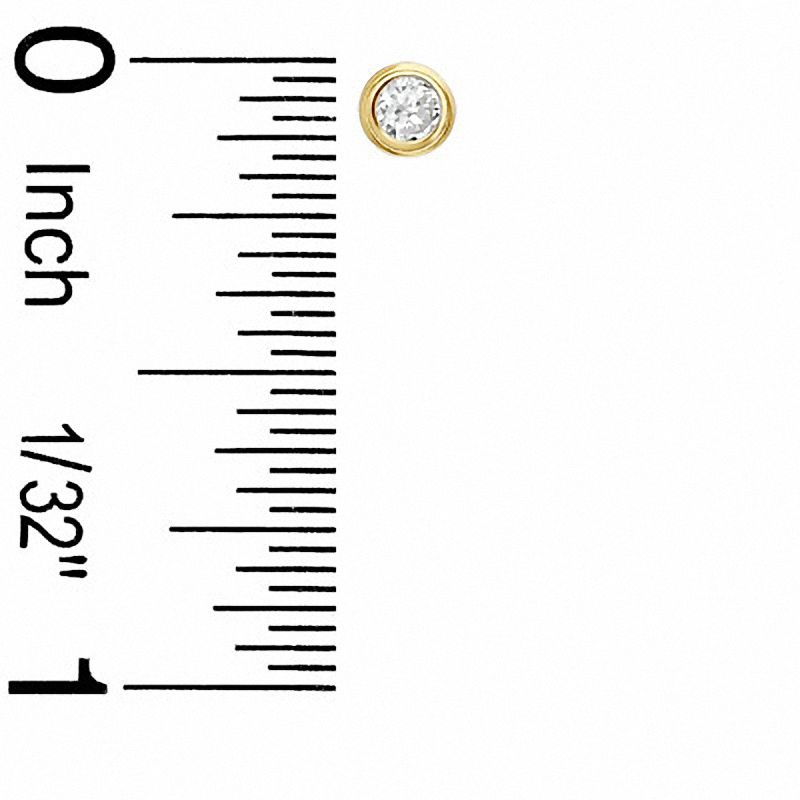 Child's 3mm Cubic Zirconia Stud Earrings in 14K Gold