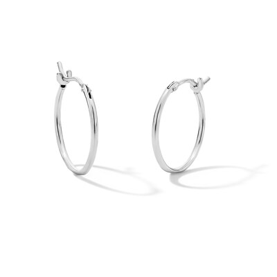 10K White Gold 13.5mm Small Hoop Earrings