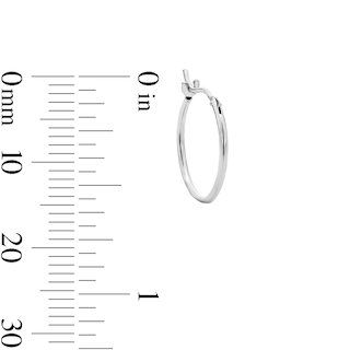 10K White Gold 13.5mm Small Hoop Earrings