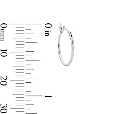 10K White Gold 13.5mm Small Hoop Earrings