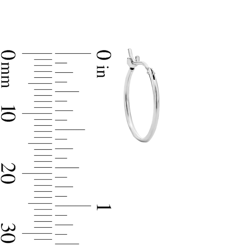 10K White Gold 13.5mm Small Hoop Earrings