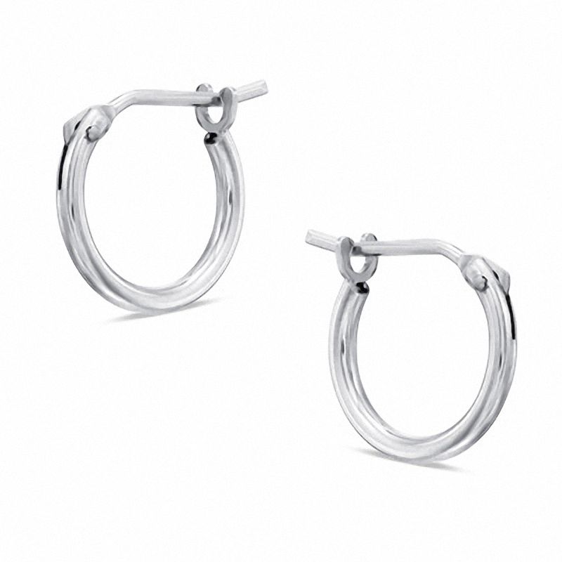 Small Natural Diamond Stud Earrings Bezel Set in 14k White Gold Platin –  ASSAY