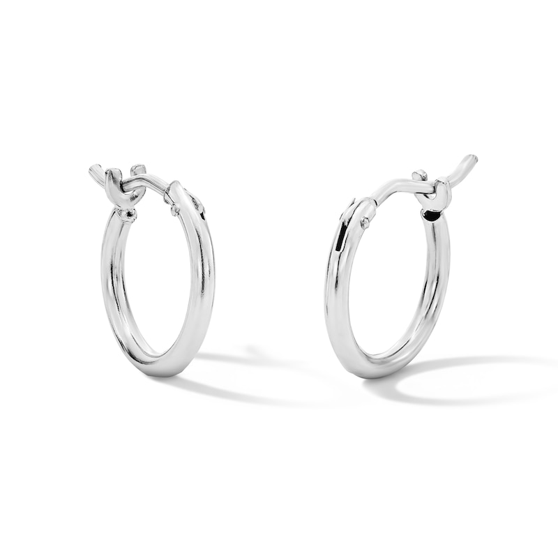 10K White Gold 9.5mm Small Hoop Earrings