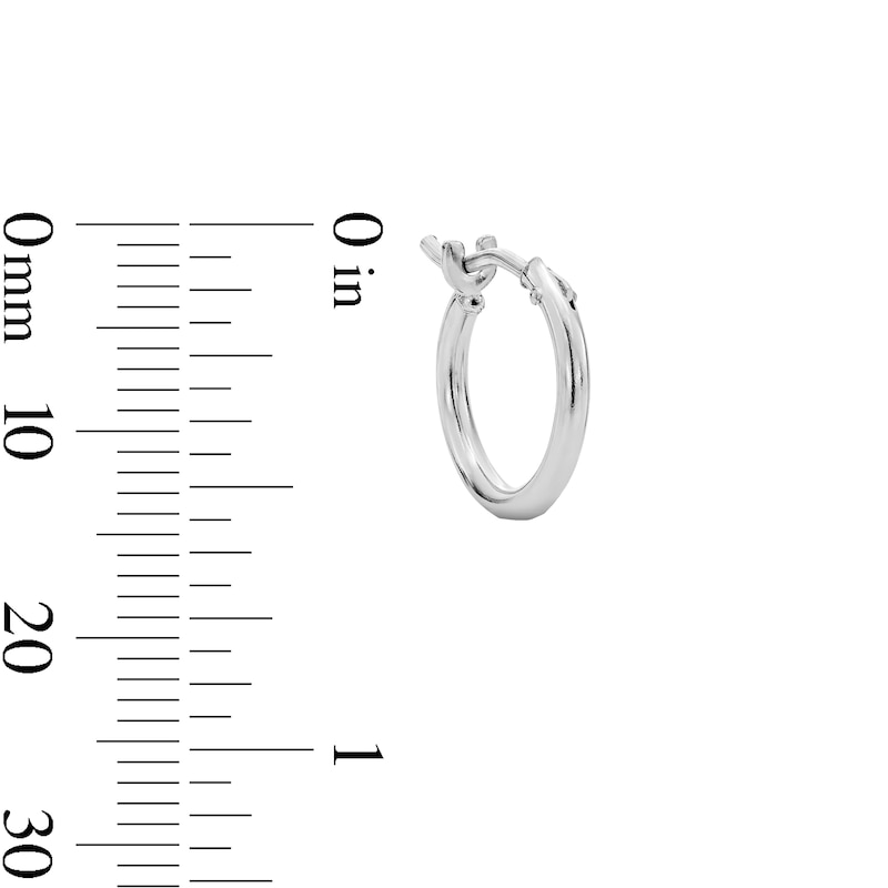 Main Image 5 of 10K White Gold 9.5mm Small Hoop Earrings