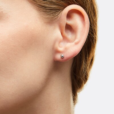 10K White Gold 4mm Ball Stud Earrings