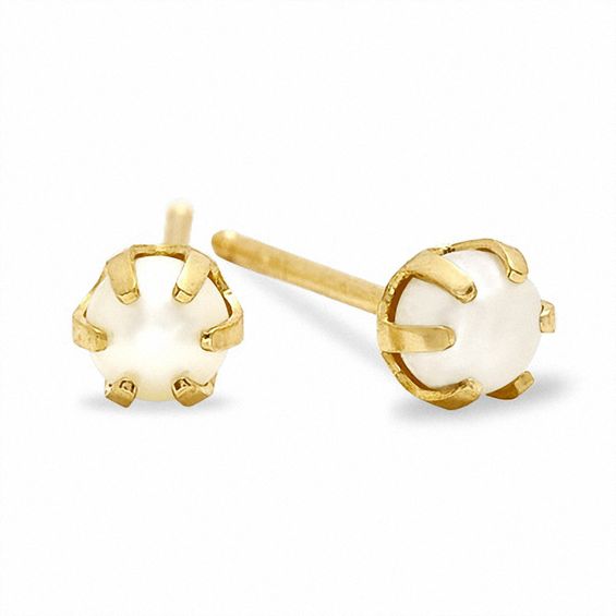 3mm Cultured Freshwater Pearl Stud Earrings in 10K Gold